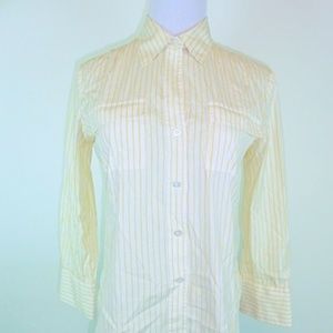 THEORY STRIPE BUTTON DOWN COTTON Shirt S